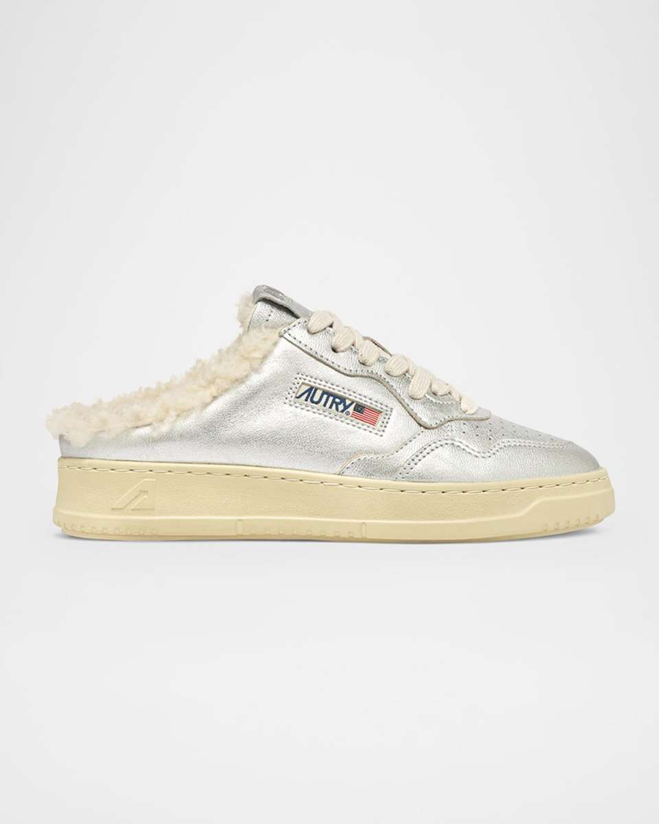 Medalist Shearling-Lined Sneaker Mules